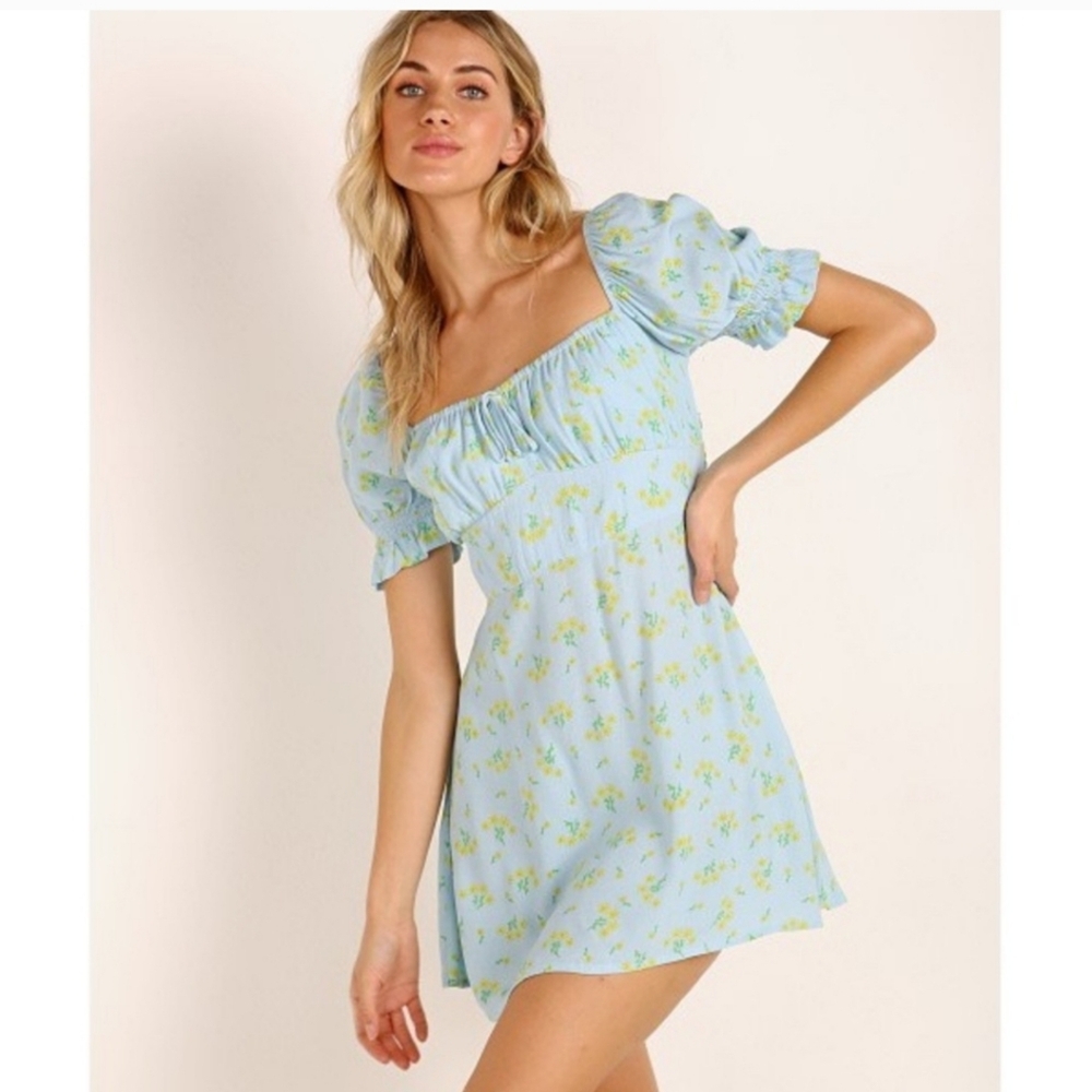 Faithfull The Brand Iris Darla Floral Minidress Size Small